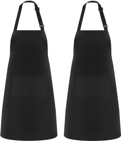 Unyqoos® Stijlvolle Unisex Keukenschorten Set met Verstelbare Nekband en Handige Opbergvakken