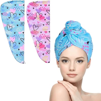 2 Stuks Microvezel Haartowels - Sneldrogende Haarhanddoeken - Ultra Absorberende Handdoeken voor Vrouwen en Meisjes, Ideaal voor Nat Haar en Haarverpakkingen