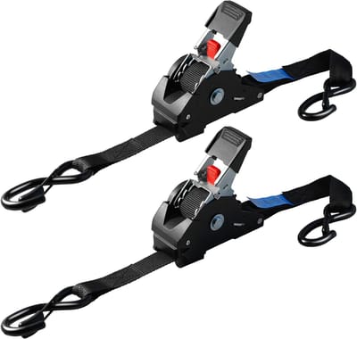 Automatische Spanbanden - Zwart - Zelfoprollend - Robuuste S-haak - Voor Vrachtwagens, Aanhangers, Motorfietsen en Fietsen