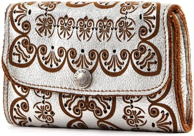 CATERINA LUCCHI Portemonnee Peperomia Wallet + Pocket Argento + T / Cognac Zilverkleurig
