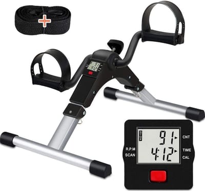 Pedaaltrainer Onder Bureau - Mini Hometrainer - Actief Blijven - Inklapbaar en Draagbaar - Met LCD Scherm - Zwart