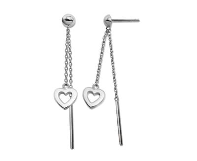 Jwls4u Earparty Oorhangers Open Hart Zilver Line S