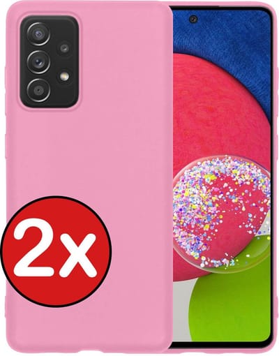 Hoesje - 2 Stuks - Geschikt voor Samsung Galaxy A52s 5G - Sterk & Shockproof - Telefoonhoes - Back Cover - Case Siliconen - Telefoon Hoes - Lichtroze