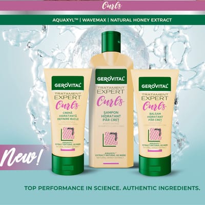 Gerovital Krullenverzorging Set – Shampoo, Conditioner & Curl Defining Cream – Met Honing, Aquaxyl™, WaveMax® & Provitamine B5 – Hydratatie, Anti-Frizz & Perfect Gedefinieerde Krullen