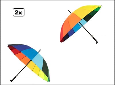 2x Paraplu Regenboog - regen wind paraplu droog rainbow