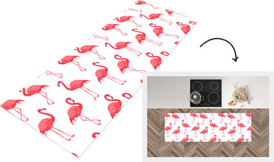 Keukenloper - Loper keuken - Patroon - Flamingo - Vogel - 150x50 cm - Keukenloper vinyl