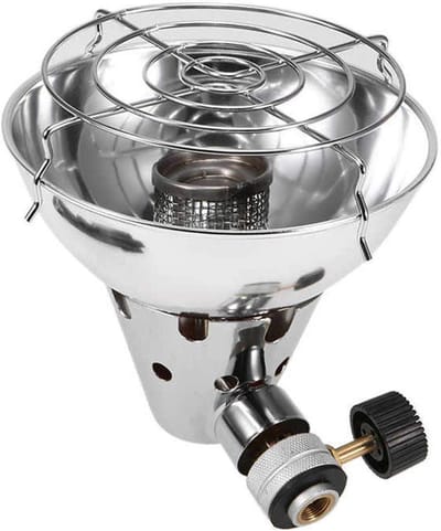 Draagbare Gasverwarming voor Kamperen, Mini Tentverwarming, Rvs, Ideaal voor Buiten, Compacte Verwarming met Verstelbare Stand en Opbergtas voor Kampeertocht en Backpacken