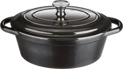 Livarno Home Gietijzeren braadpan zwart - 4L - Geëmailleerd gietijzer