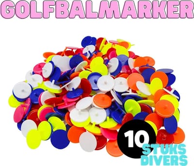 Golfbal Marker Set – 10 Stuks – Diverse Kleuren – Handige Golf Markers voor op de Green – Putten & Putterslijn - Ball marker - Greenmarker - Lichtgewicht & Duurzaam - Golfaccesoires