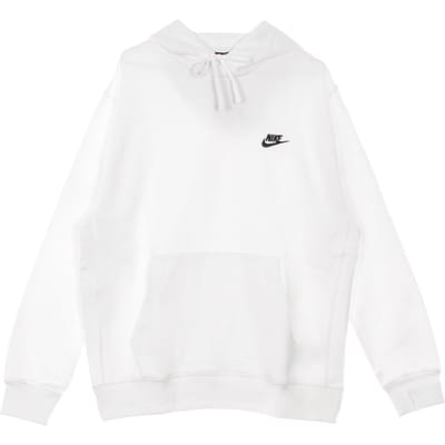 Sportswear Club Fleece-hoodie voor heren, wit/wit/zwart