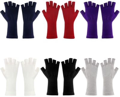 Dailygoods- Winterhandschoenen 6 Paar - Halve Vinger - Zacht/Acryl - Dameshandschoenen - Warmte-isolerend - Comfortabel en Flexibel - Handschoenen