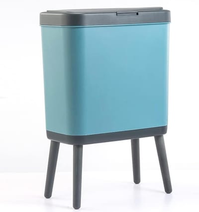 Prullenbak met deksel - Afvalemmer smal - Netjes houden - Hondenbestendig design - 15 liter - Blauw