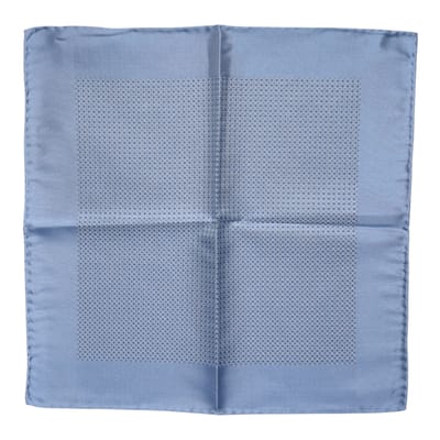Lichtblauwe Zijden Vierkante Mannen Foulard Sjaal