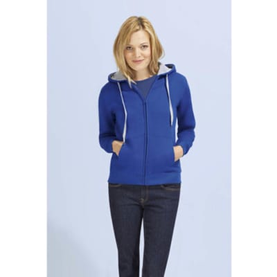 SOL'S Women´s Contrast Hooded Zip Jacket Soul L481 - Royal Blue 241/Grey Melange - S