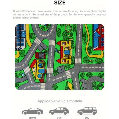 90s Vintage Racebaan Antislip Mat - Duurzame All-Weather Auto Vloermat, Geschikt voor Auto's, SUV's, Sedans - Levendig Neon Stadsgezicht Ontwerp 2PCS  33*44cm