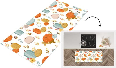 Keukenloper - Loper keuken - Pompoen - Herfst - Patroon - 120x50 cm - Keukenloper vinyl