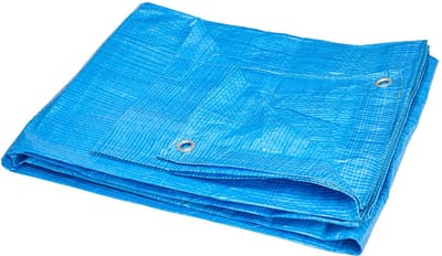 Waterdicht Dekzeil met Ogen, UV-bestendig, Scheurvast en Schimmelwerend – Voor Tuinmeubelen, Auto, Boot, Hout, Camping en Buitenbescherming GD-0162 (3x3 m, Blauw 60 g/m²)