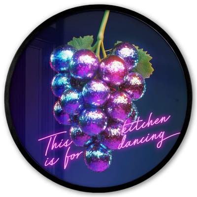 Poster in lijst Rond - Fotolijst 40x40 cm - Posters - Quote - Neon - Disco - Druiven - Ronde posterlijst zwart - Decoratie - Wanddecoratie woonkamer - Muurdecoratie slaapkamer