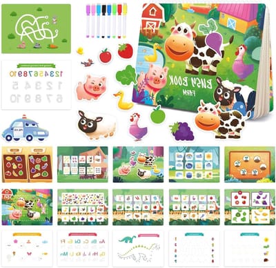 Interactief Quiet Book en Busy Board voor Peuters van 2-4 Jaar, Montessori Speelgoed, Didactische Activiteiten en Zintuiglijke Ontwikkeling voor Kinderen