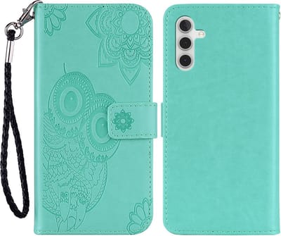 Coverup Hoesje - Geschikt voor Samsung Galaxy A15 Hoesje - Coverup Uilen Book Case - Groen
