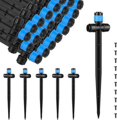Dailygoods- Tuinsproeiers 25 Stuks - 360 Graden Verstelbaar - Druppelirrigatiesysteem - Grondpen - Micro Drip Slanghouder - Waterbesparend - Druppelirrigatie