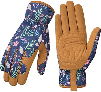 Handschoenen - Tuinhandschoenen - Tuinhandschoenen dames - Handschoenen dames - Leren tuinhandschoenen voor dames - Doornbestendig - Rozen snoeien - Tuinwerk - Blauw - M - Length：22.5cm