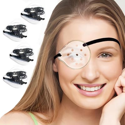 Allecto Plus - 4 stuks transparante oogkleppen voor oogbescherming na operaties - verstelbaar touw - ademende oogklep - comfortabele oogbescherming - oogchirurgie - herstel oogoperatie