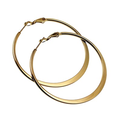 ∅50mm Oorbellen Dames - Verguld RVS - Semi-platte Oorringen