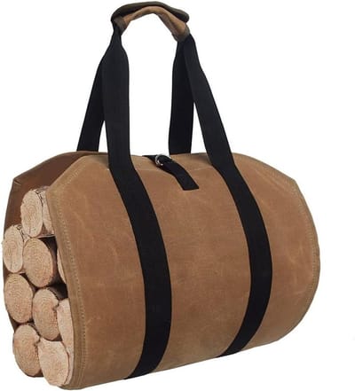 Brandhout Tas - Hout Opslag - Buiten Haard - Waterdicht Canvas - 41 x 98 cm - Bruin