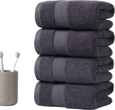 Livano Handdoeken Set - Hotelkwaliteit - Handdoek - Towel - Grijs - 4 Stuks