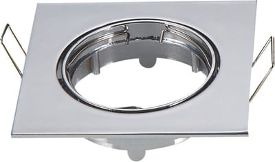 Inbouwframe 82mm x 82mm | vierkante kantelbare inbouwspot chroom | boorgat Ø 74 mm