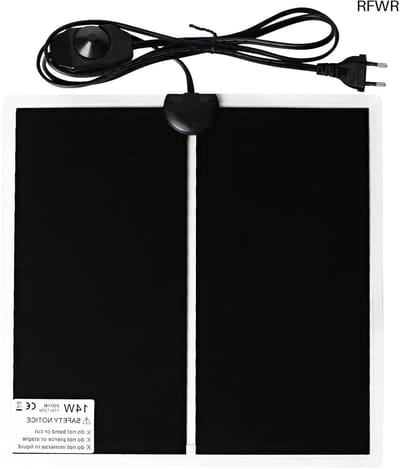 RFWR® Waterdichte verwarmingsmat voor terrarium - Instelbare temperatuur, 28 x 28 cm
