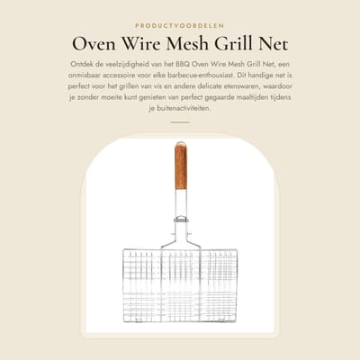 Dailygoods- Grillnet 34,5 cm - Barbecue Accessoire - Metaal - Barbecue Tool - Gegrilde Visclip - Bescherming tegen Vuil