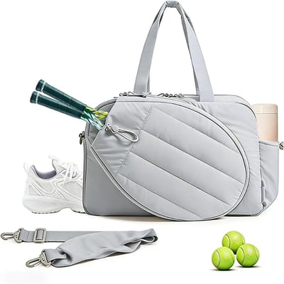 Vrouwen Badminton Tas, 48 × 19 × 31 cm, Grote Sporttas met Racketvak, Reis- en Fitnessbag met Vocht- en Schoencompartiment