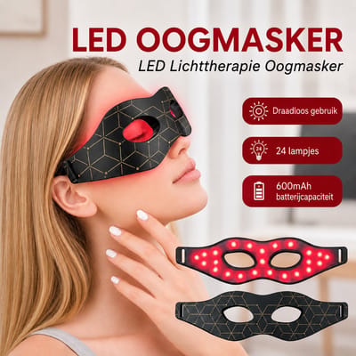 LED Oogmasker Lichttherapie – Anti-Age tegen Rimpels, Wallen & Donkere Kringen – Siliconen Oogmasker met 7 Kleuren
