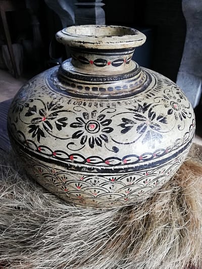 Vaas waterkruik Gipsy ijzer hand geschilderd india