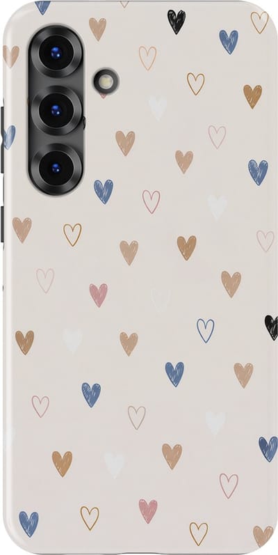 Tough Hoesje met Hartjes Samsung Galaxy S25 Plus | Little Love Tough Case Geschikt voor Mag | Hartjes Print Backcover Samsung Galaxy S25 Plus Heart Harmony
