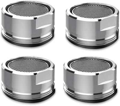 Unyqoos® Set van 4 waterbesparende kraanbeluchters met chroomafwerking voor universeel gebruik