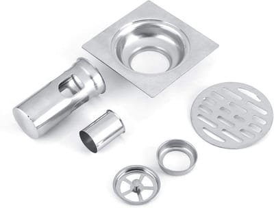 Afvoerputje RVS - Afvalrooster Douche - Badkamer Keuken - Verdikt Materiaal - 9.8x9.8cm - Zilver