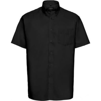Russell Collectie Heren Korte Mouw Easy Care op maat gemaakt Oxford Shirt (Zwart)