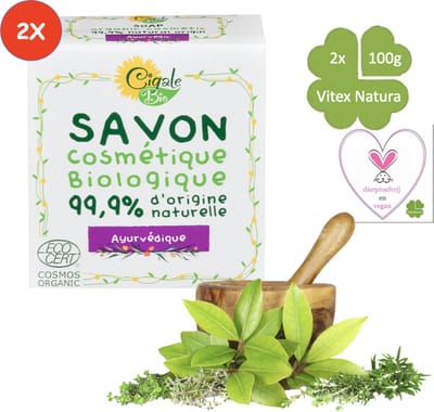 Cigale Bio | Ayurveda kruiden zeep 2x100g | Zonder conserveermiddel Zonder kleur