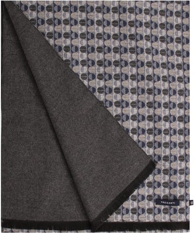 TRESANTI | FAZIO | Viscose sjaal gestipt motief | Blauw
