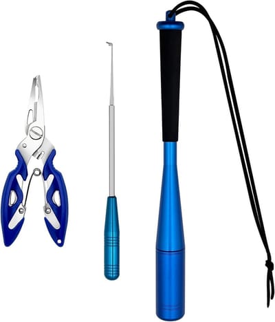 Set van 3 visdoders, aluminium visverdovers, vistang en vishaakverwijderaar, visdoder met antislip handgreep, hengelaccessoires voor beginners