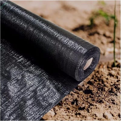 Onkruidbarrière Stof - Gronddoek Worteldoek - Moestuin Bodembedekking - Zwaar 90gsm Materiaal - 0.6x20 Meter - Zwart