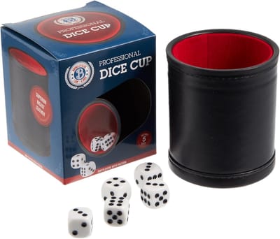 Dobbelbeker Set - Dobbelstenen Beker - Spelplezier Thuis - Gevoerd Interieur - 9.5 cm Hoog - Meerkleurig