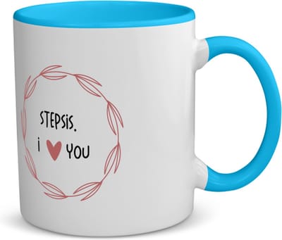 Akyol - stepsis i love you koffiemok - theemok - blauw - Zus - de liefste stiefzus - verjaardagscadeau - verjaardag - cadeau - cadeautje voor zus - zus artikelen - kado - geschenk - gift - 350 ML inhoud