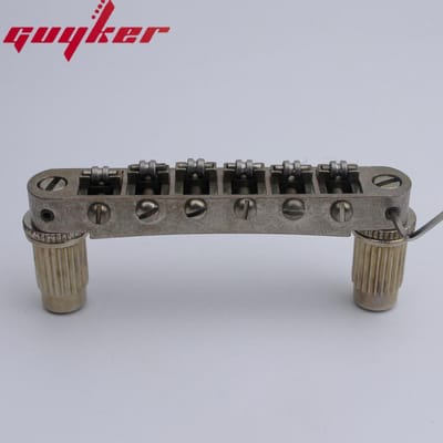 Gitaar Stop Bar Staartstuk Met Ankers +Tune O Matic Roller Zadel Gitaarbrug Studs Roestkleur Voor Lp Sg Gitaren gray