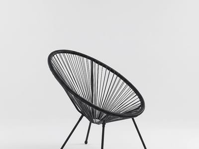 Vente-unique Set van 2 tuinstoelen van zwart gevlochten harsdraden - ALIOS II