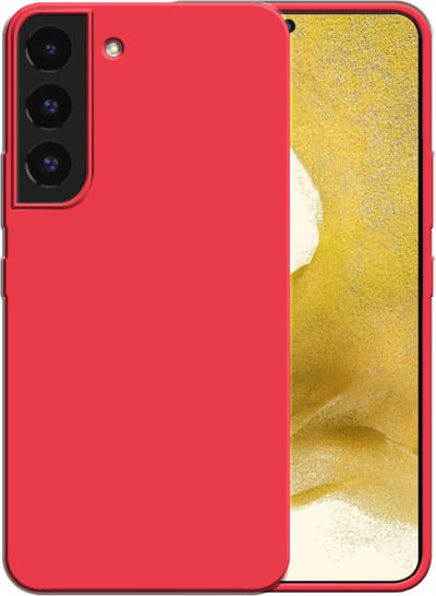 Smartphonica Siliconen hoesje voor Samsung Galaxy S22 case met zachte binnenkant - Rood geschikt voor Samsung Galaxy S22