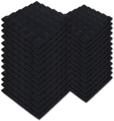 24 Stuks Akoestische Schuimpanelen Piramide Geluiddemping voor Thuisstudio en KTV